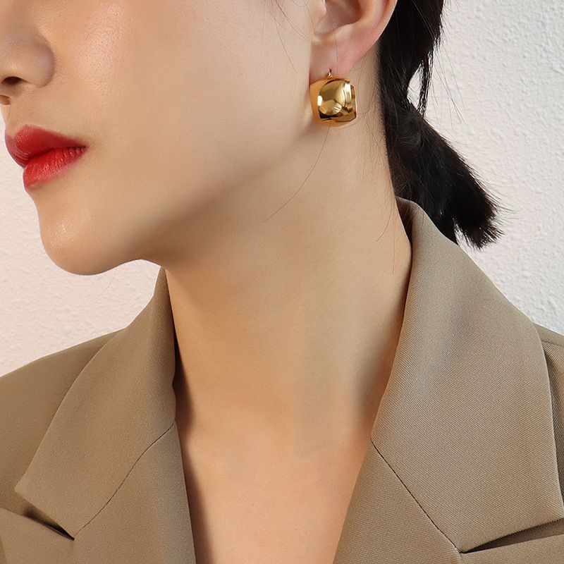 French Simple Style Ball C-shaped Earrings