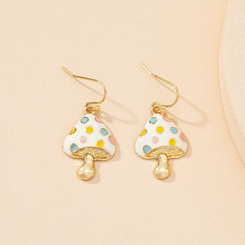 Fashion Mushroom Shape Cute Alloy Earrings Wholesale