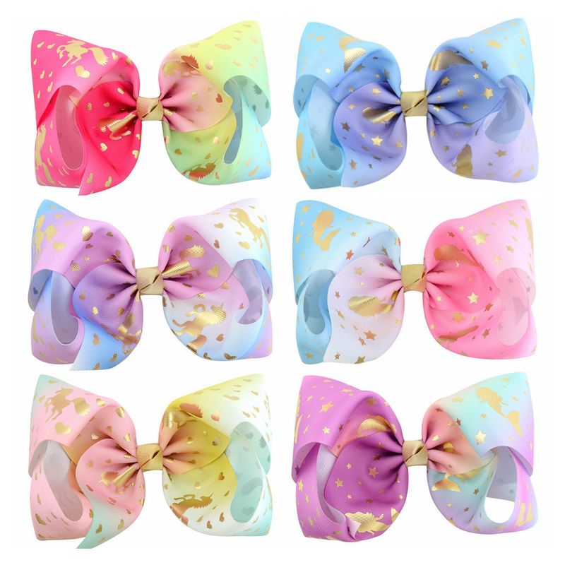 New Cute Style Cartoon Sequins Ribbed Children's Bow Hairpin