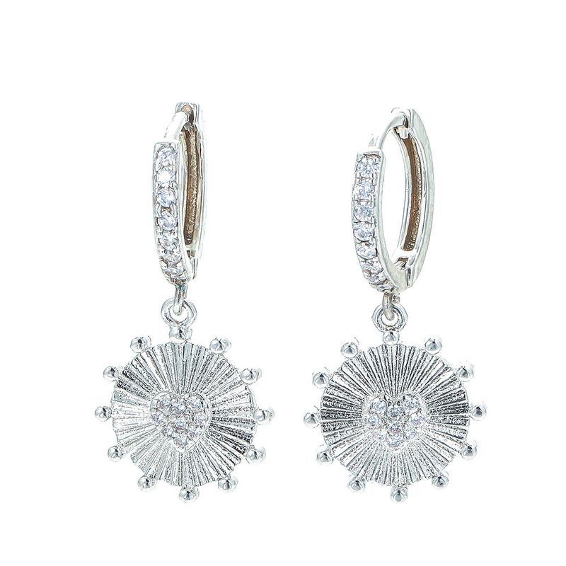 Vente En Gros Boucles D&#39;oreilles Rétro En Zircon Incrusté De Visage Irrégulier