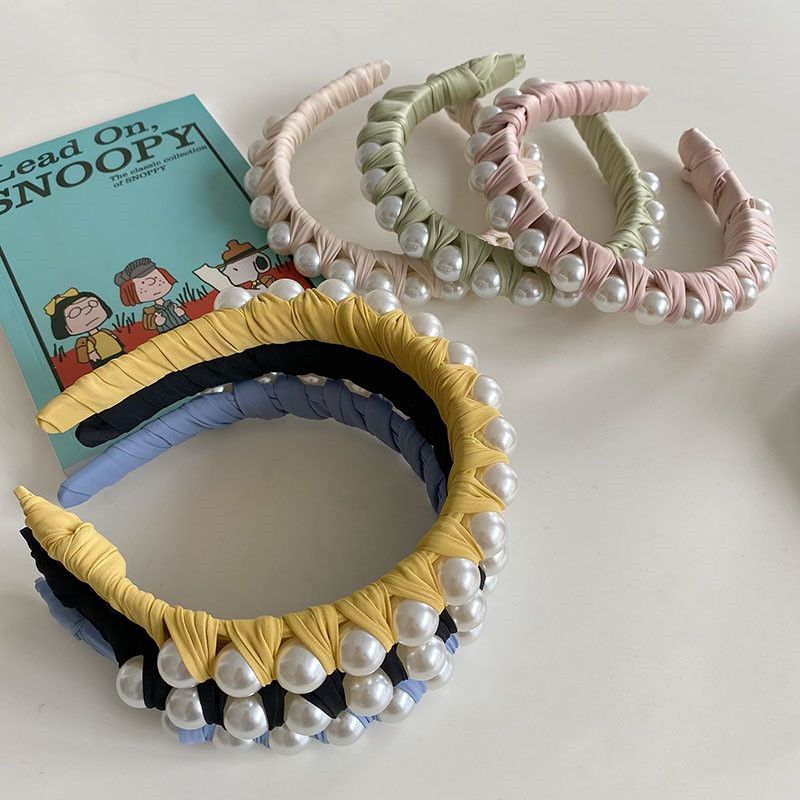 Korean Winding Pearl Woven Headband Wholesale