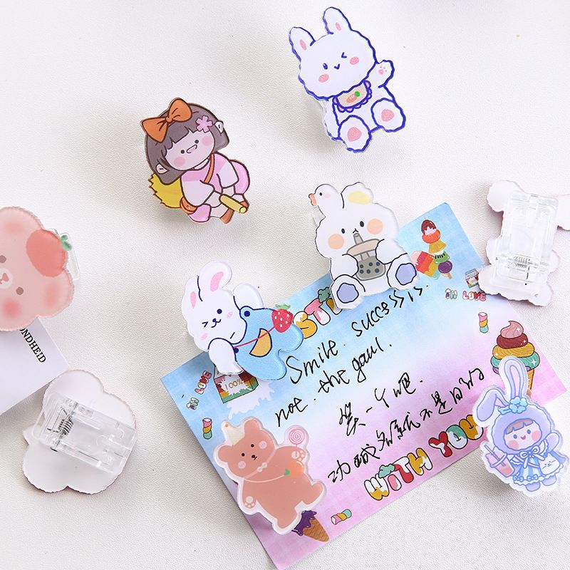 Cartoon Animal Girl Transparent Multipurpose Acrylic Test Paper Clip