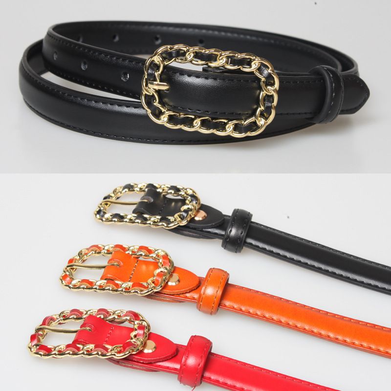 Fashion Cowhide Concave Shape Woven Belt Wholesale