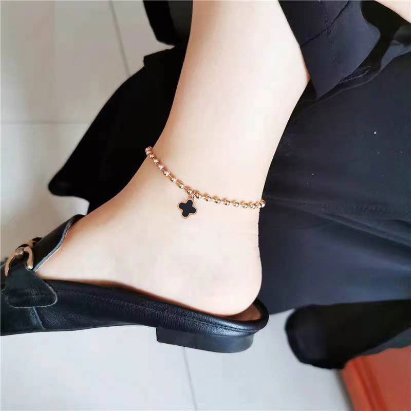 Korean Fashion Sweet Ol Simple Roman Numeral Titanium Steel Anklet