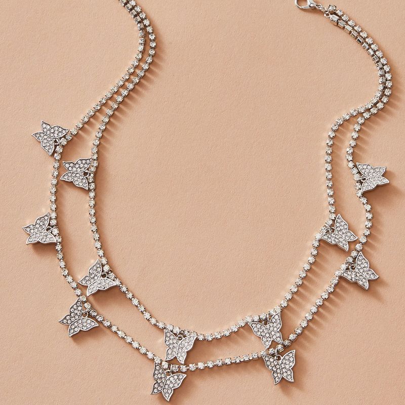 Fashion Diamond Chain Butterfly Diamond Necklace