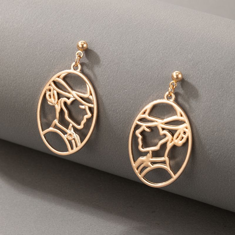 Fashion Abstract Face Hollow Earrings