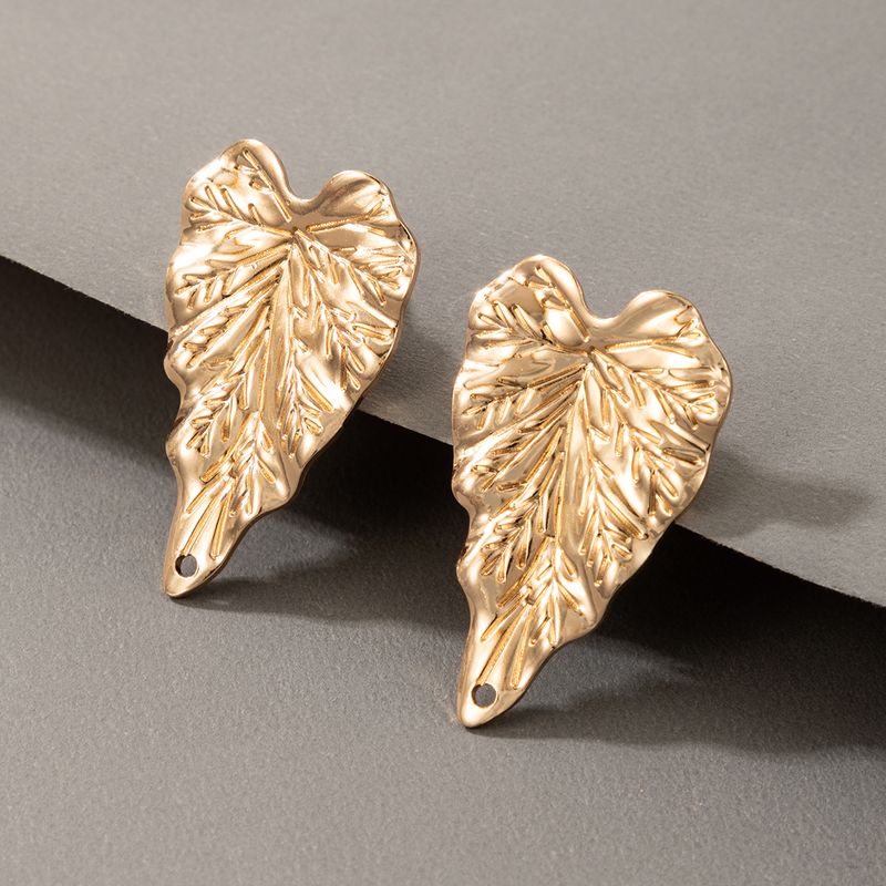New Exaggerated Golden Leaf Earrings