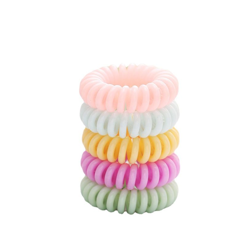 Simple Transparent Macaron Phone Cord Hair Rope