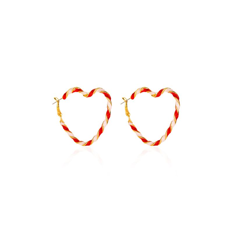 Fashion Contrast Color Heart-shaped Earrings