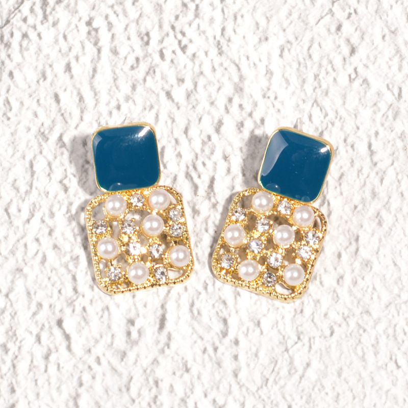 Korean Pearl Diamond Hollow Earrings