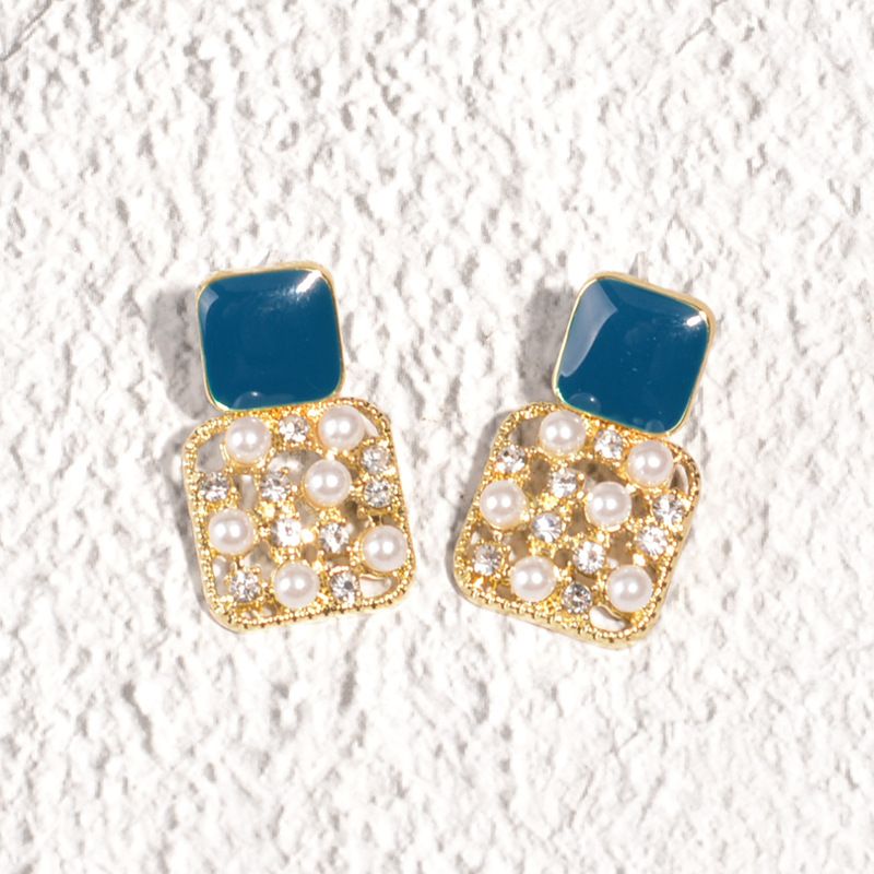 Pendientes Huecos De Diamantes De Perlas Coreanas