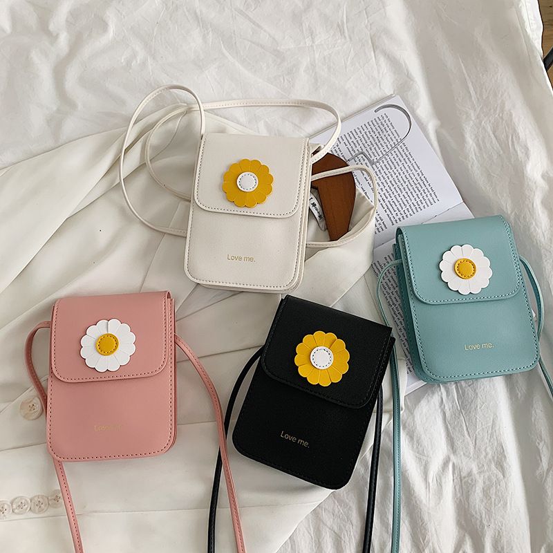 Fashion Sun Flower Contrast Color Messenger Shoulder Bag