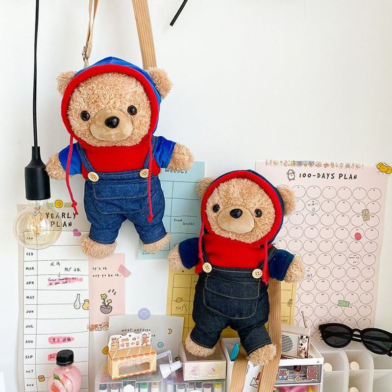 Cute Plush Bear Doll Shoulder Bag Wholesale