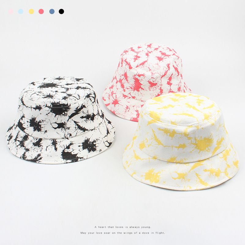 Sombrero De Pescador Coreano De Ala Corta A Prueba De Sol Con Efecto Tie-dye