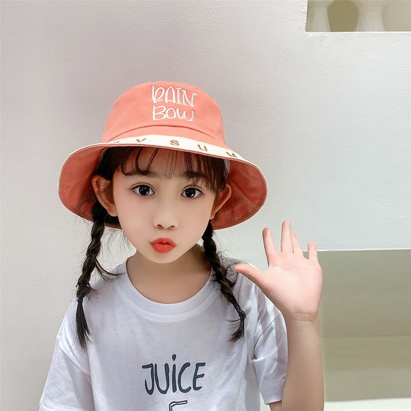 Korean Contrast Color Letter Children's Fisherman Hat
