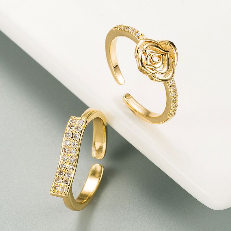 Korean Creative New Copper Rose Open Ring