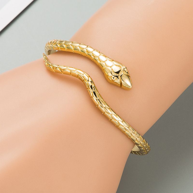 Bracelets En Cuivre En Forme De Serpent Doré À La Mode