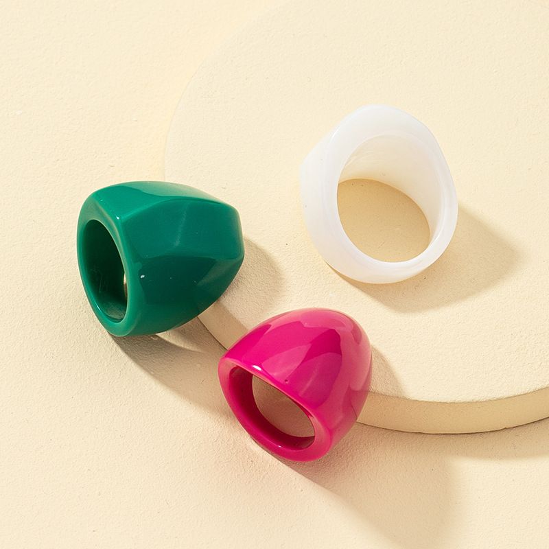 Modisches Mehrfarbiges Acryl Ring-set