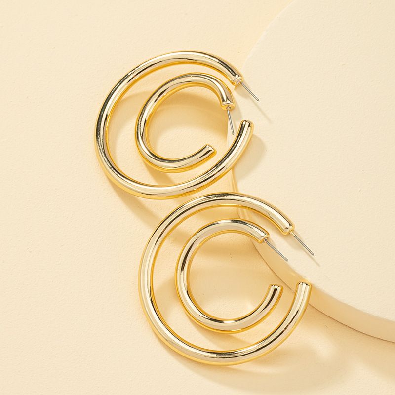Simple C-shaped Earrings Set