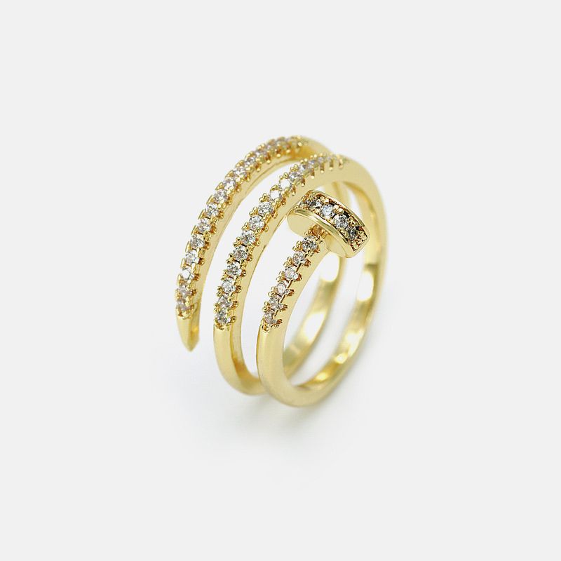 Fashion Multi-layer Gold-plated Zircon Ring