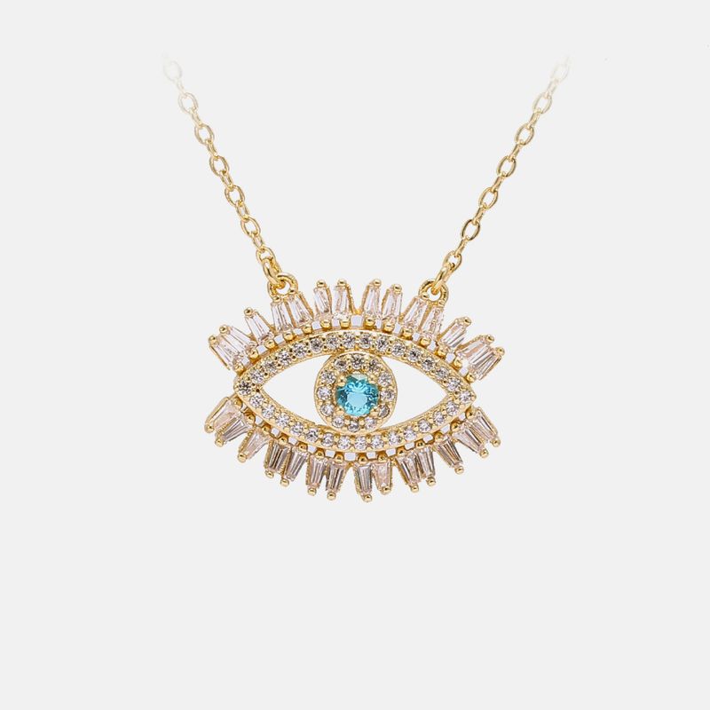 Fashion Devil's Eyes Zircon Copper Necklace
