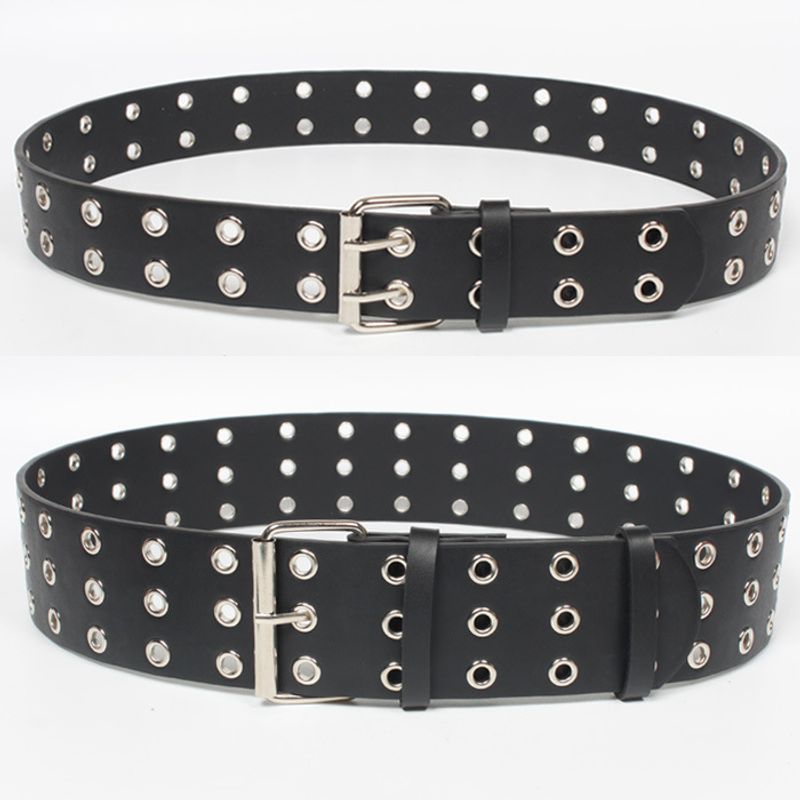 Fashion Ultra-wide Double-breasted Eyelet Belt