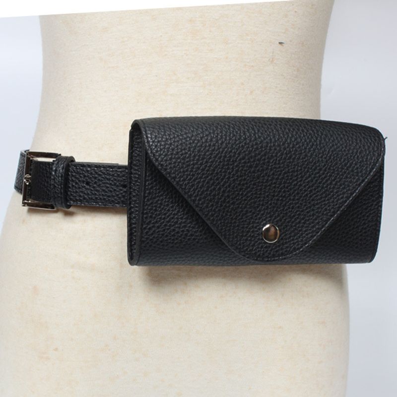 Fashion Lychee Pattern Thin Belt Waist Bag