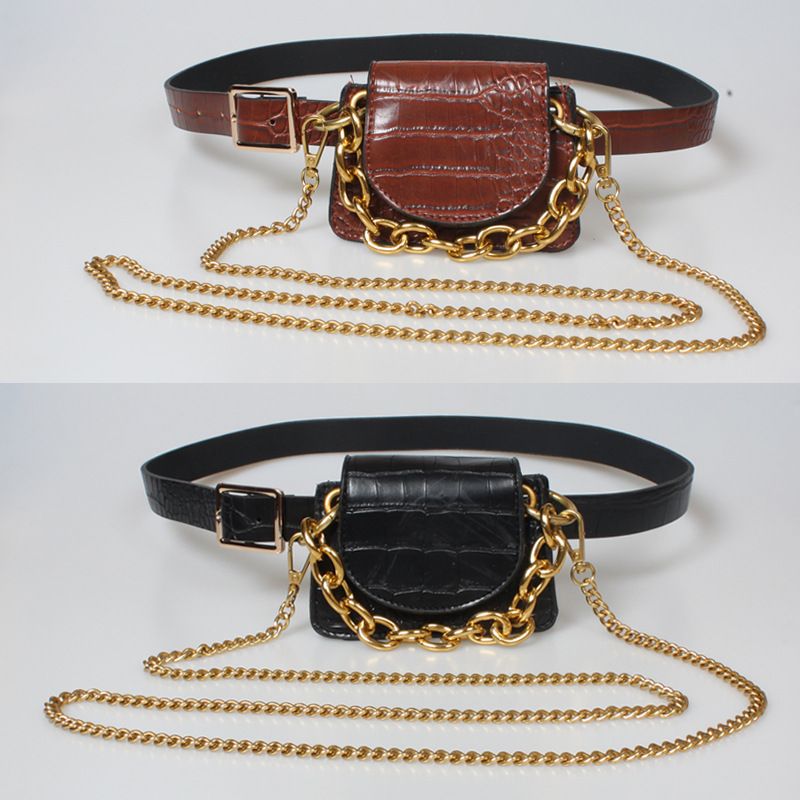 Retro Gold Chain Belt Waist Bag