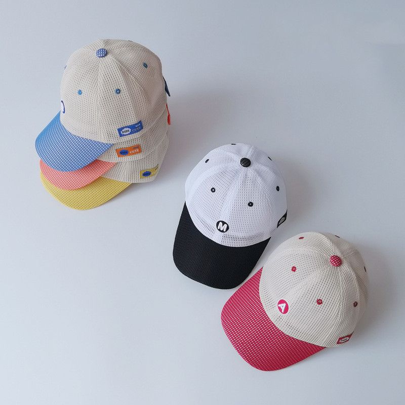 Gorra De Béisbol Para Niños Con Letras De Color En Contraste Coreano