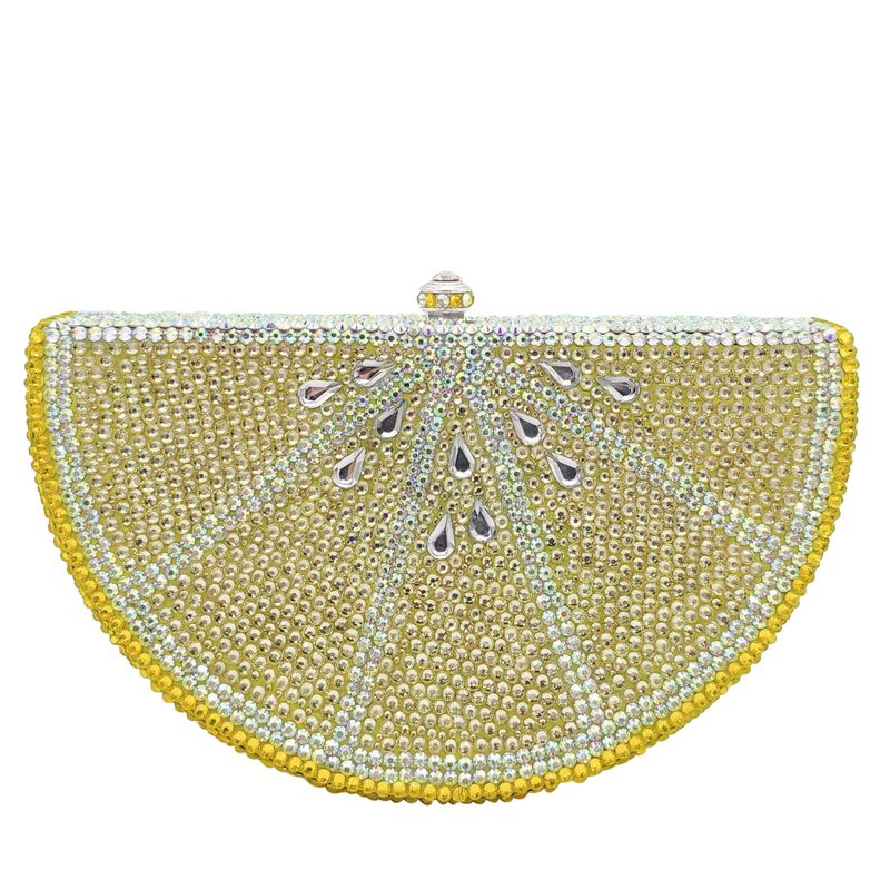 Fashion Lemon Flat Bottom Diamond Clutch Bag