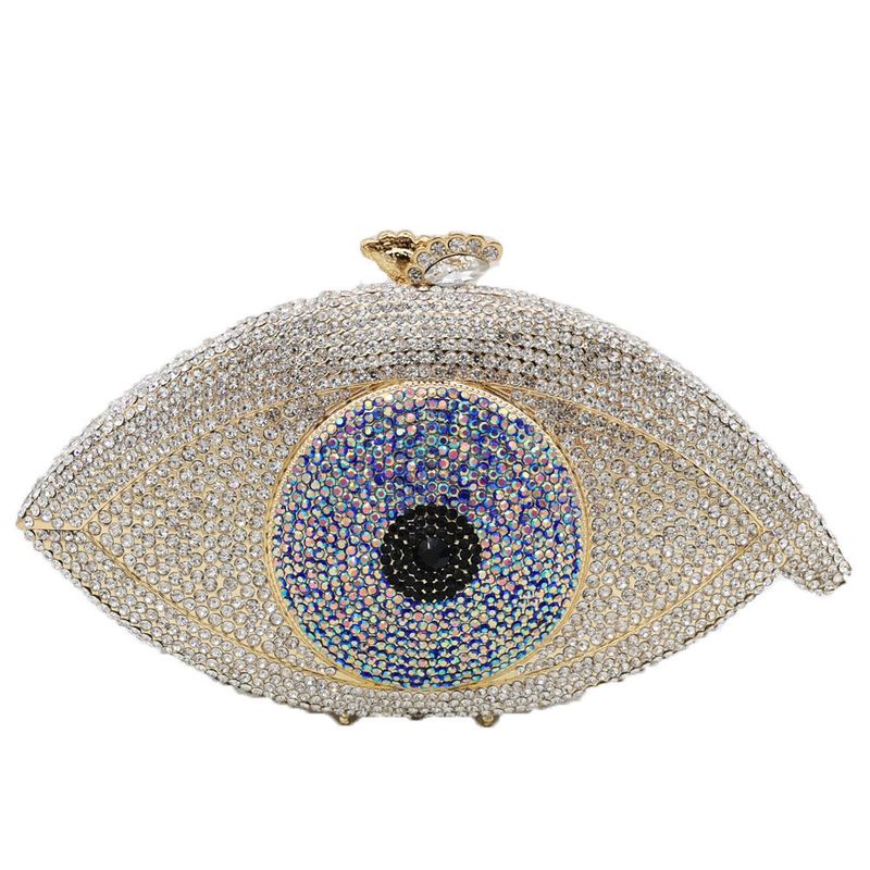 Retro Eye Shape Rhinestone Clutch Bag