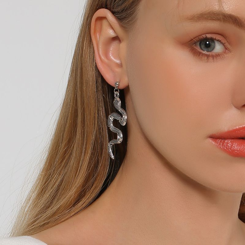 Fashion Snake-shaped Long Earrings Wholesale