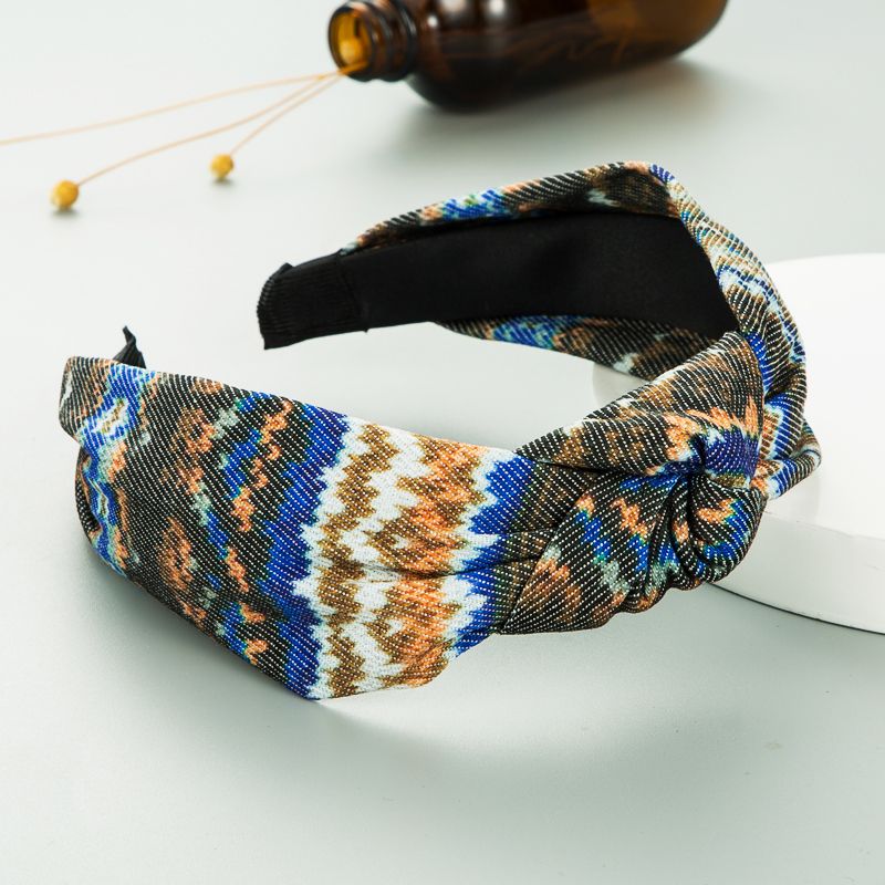 Ethnic Style Colored Pattern Fabric Wide-brimmed Headband