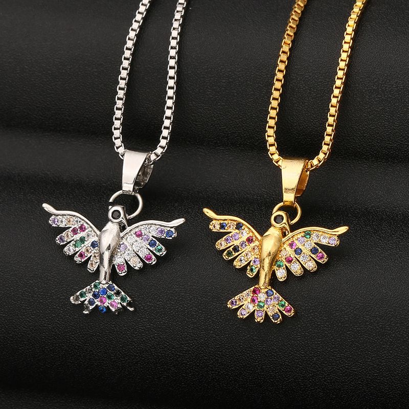 Mode Adler Kupfer Eingelegte Zirkon Halskette Großhandel