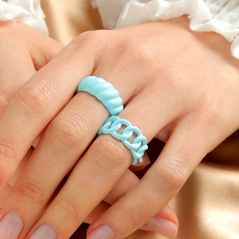Fashion Geometric Candy Color Resin Rings Wholesale