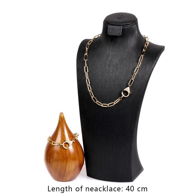 Mode Neuen Stil Kupfer Interlocking Zirkon Einfache Halskette Set