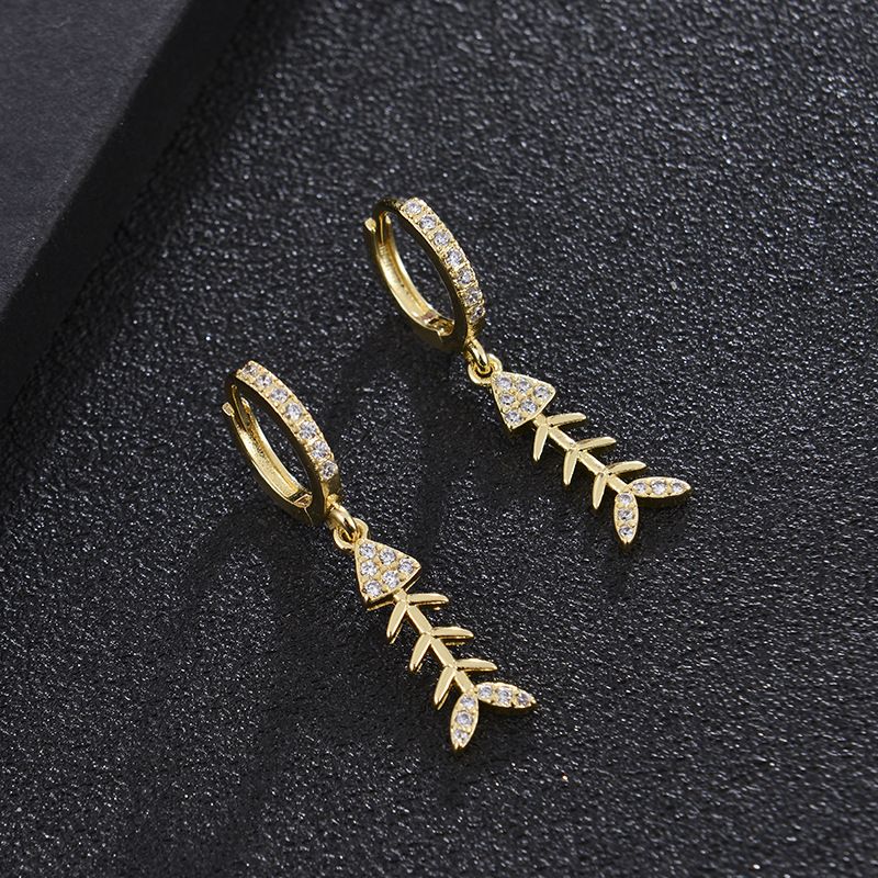 Fashion Geometric Copper Inlaid Zircon Earrings Wholesale