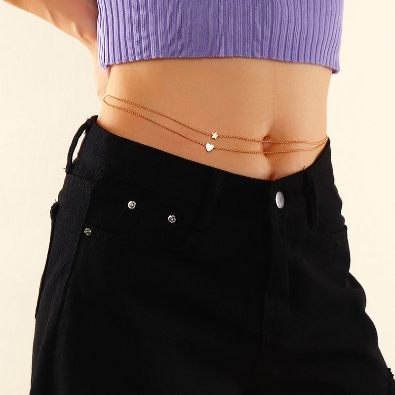 New Fashion Love Five-pointed Star Simple Bead Chain Body Chain