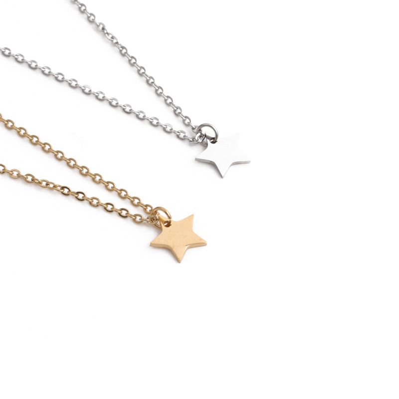 Fashion Five-pointed Star Titanium Steel Necklace Wholesale