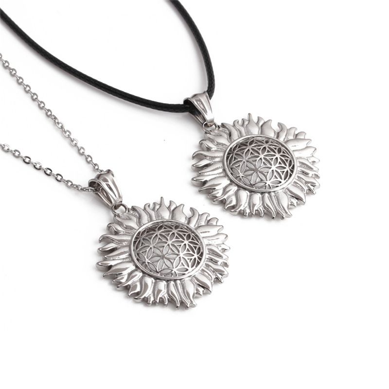 Fashion Sun Flower Titanium Steel Necklace Wholesale