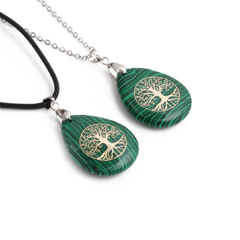 Collier En Alliage De Mode Goutte D&#39;eau Arbre De Vie En Gros