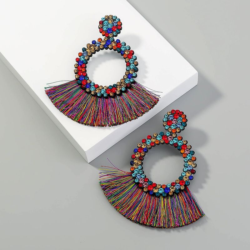 New Style Bohemian Fashion Creative Exaggerated Round Tassel Earrings