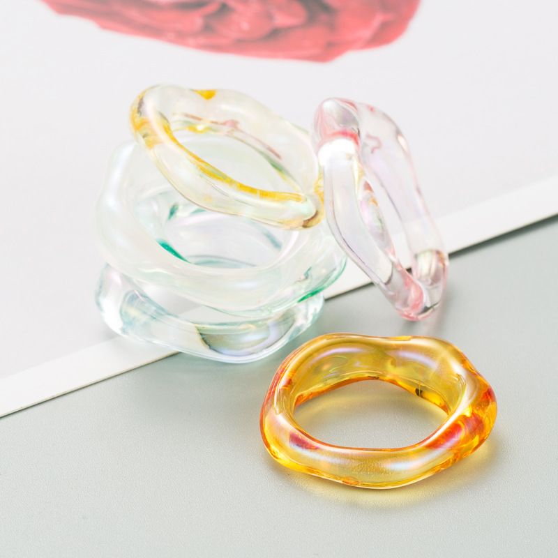 Korea Transparentes Neues Transparentes Resin Color Ring Set