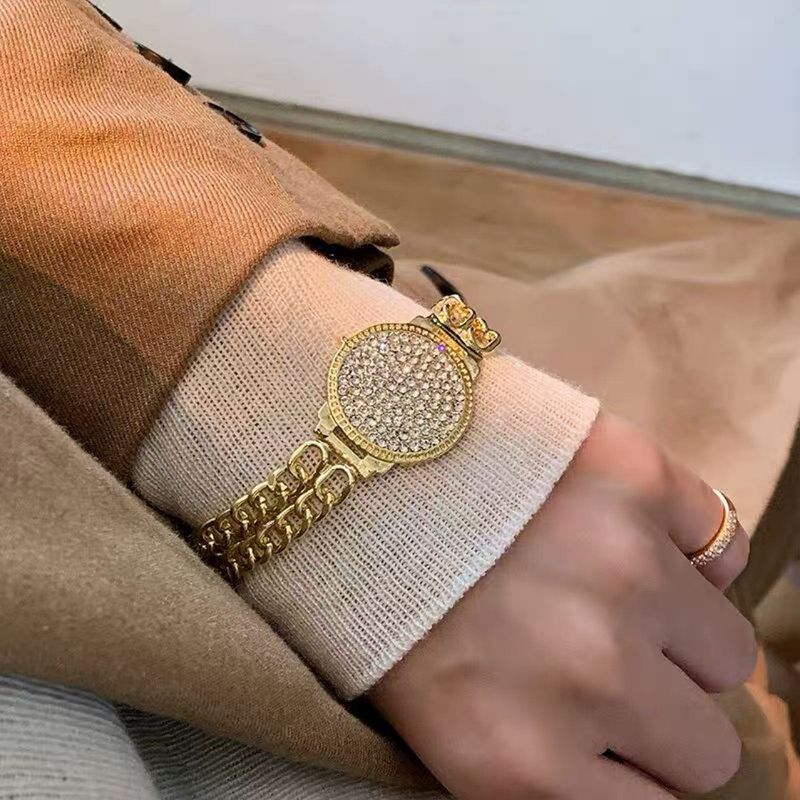 Pulsera Con Forma De Reloj De Diamantes De Estilo Coreano