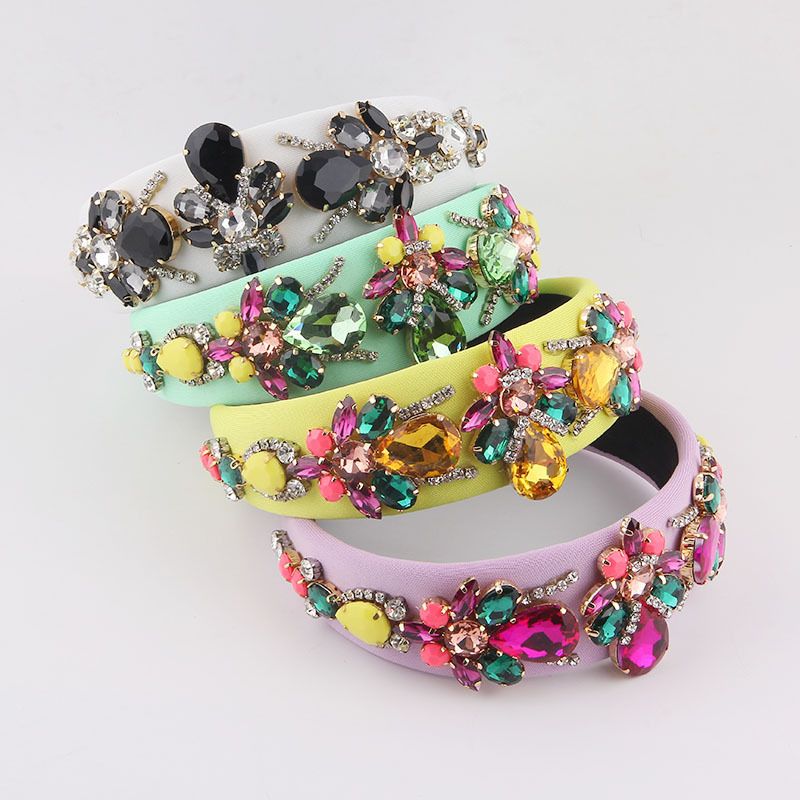 New Style Baroque Colored Diamonds Geometric Headband