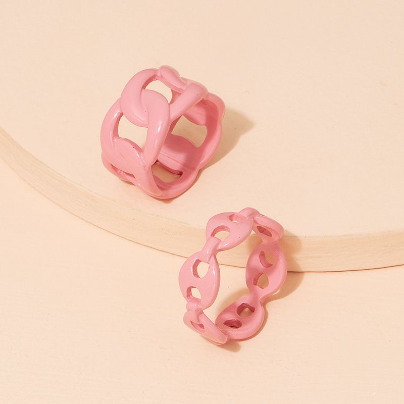 Korean Candy Color Geometric Resin Ring