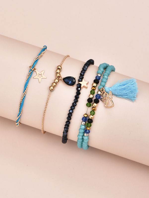 Fashion New Style Star Pendant Handmade Beaded Women's Bracelet