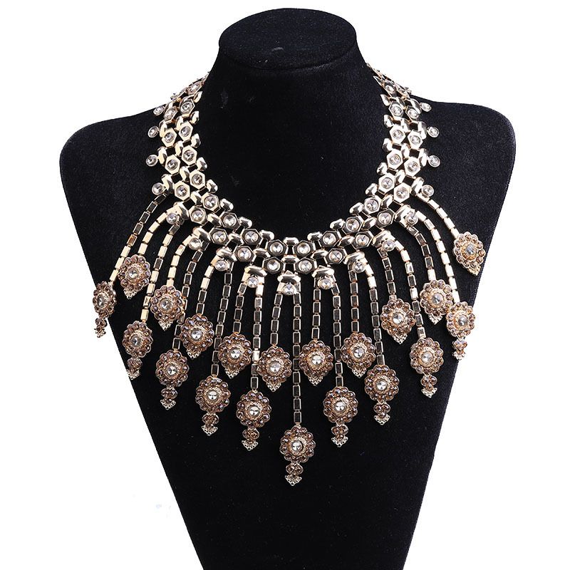 Fashion Flower Tassel Alloy Water Drop Diamond Wholesale