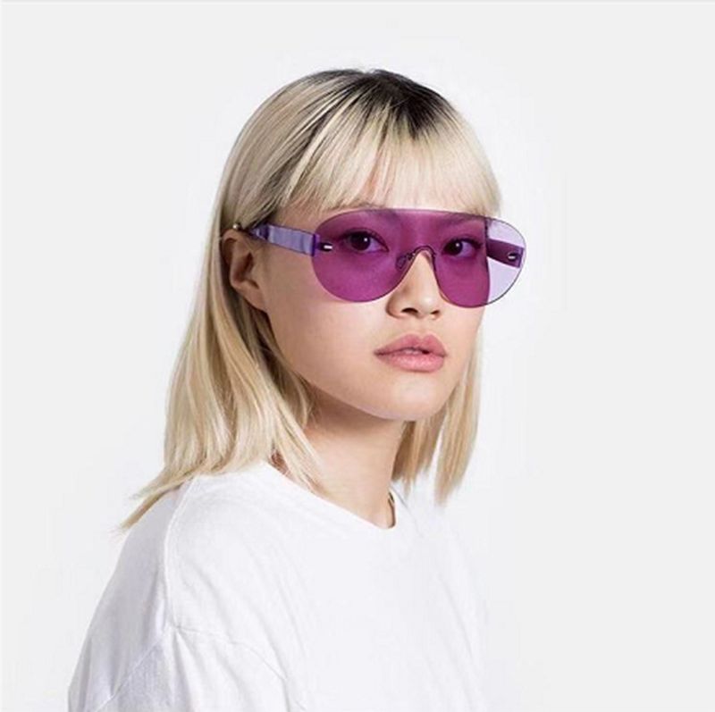 New Fashion Simple Style Big Frame Ocean Piece Sunglasses