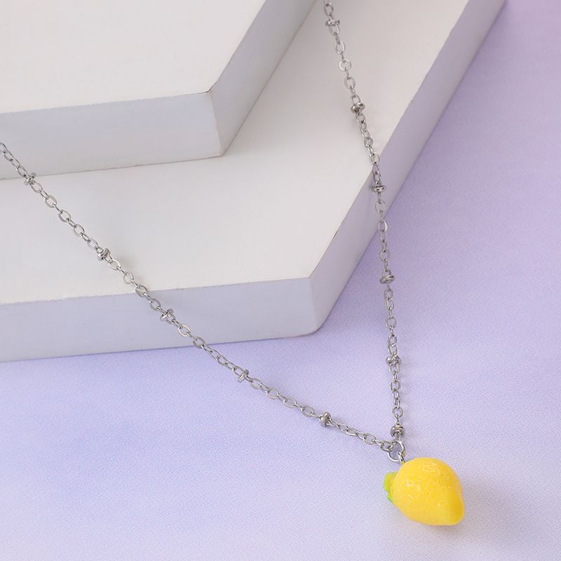 Fashion Style New Alloy Fruit Pendant Lemon Style Necklace